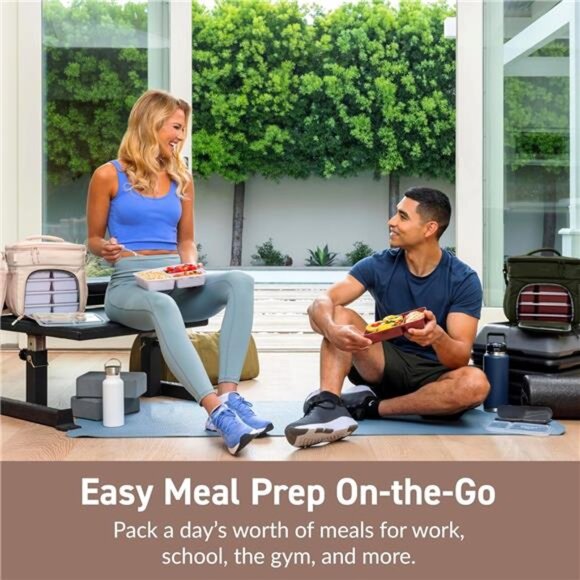 Deluxe Insulated Multimeal Bag - Lunch Box Bag,Holds 5 Meals, Premium Insulation - Picture 5 of 8